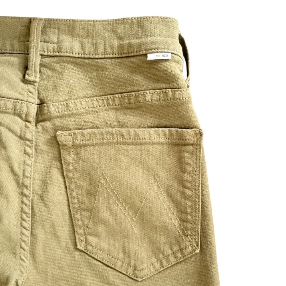MOTHER The Insider Crop‎ Step Fray Jeans Fir Green 1157-753 Olive Size 26